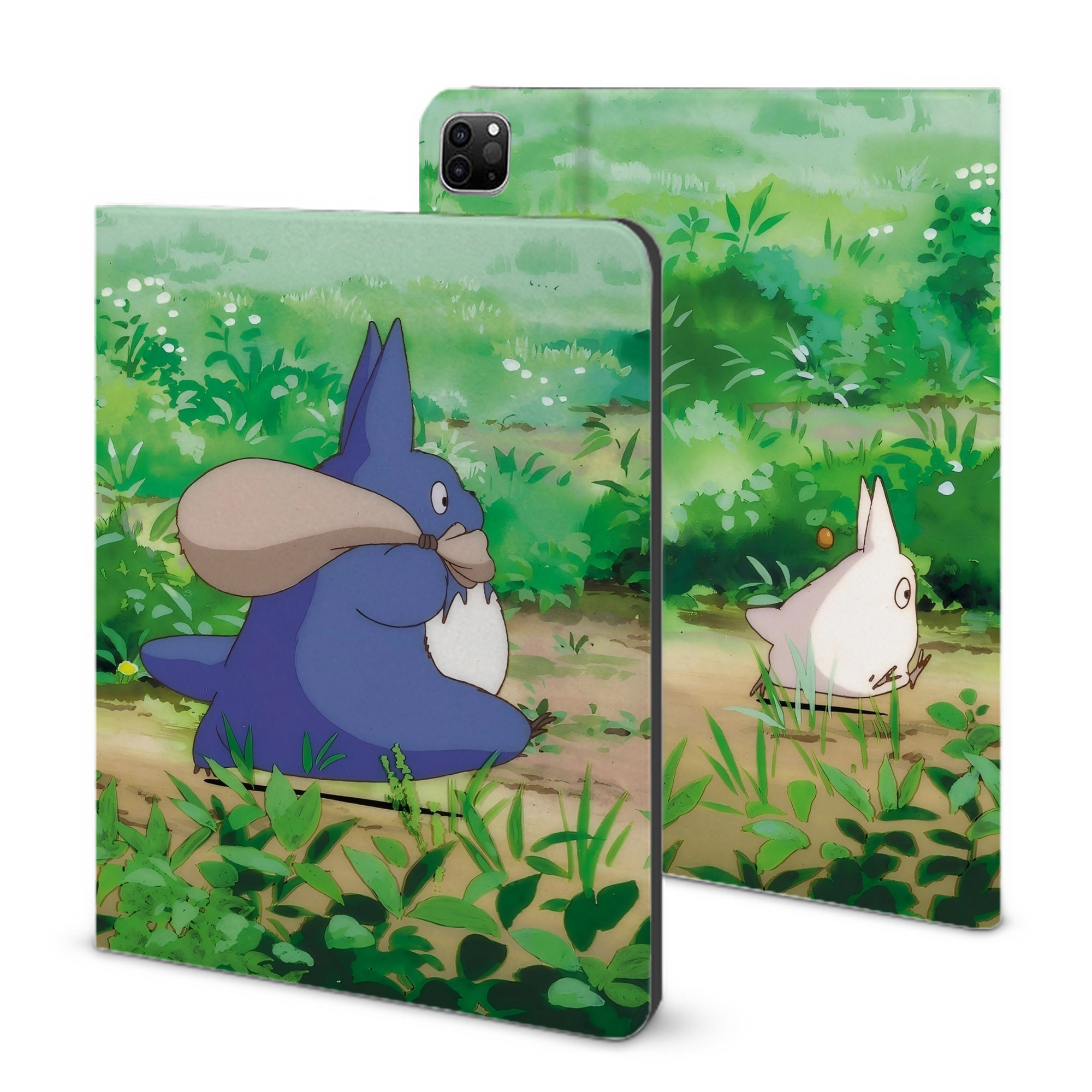 （画像用） となりのトトロ 草壁メイ 草壁サツキ My Neighbor Totoro Satsuki Kusakabe Mei Kusakabe IPad ケース ブック型 PUレザー TPU 耐衝撃 軽量 薄型 ペン収納なし 全面保護 IPad 各モデル対応